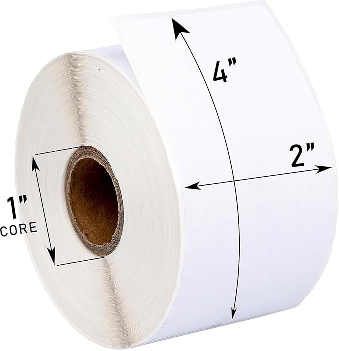 HOUSELABELS 2" x 4" Barcode Labels on 1" Core Compatible with Zebra and Rollo Printers, 9 Rolls / 350 Labels per Roll