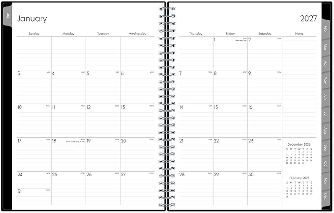 Blue Sky 2027 Weekly and Monthly Planner Calendar, January 2027 - December 2027, 8” x 10.875”, Flexible Cover, Laminated Tabs, Durable Twin Wire Binding, Dainian
