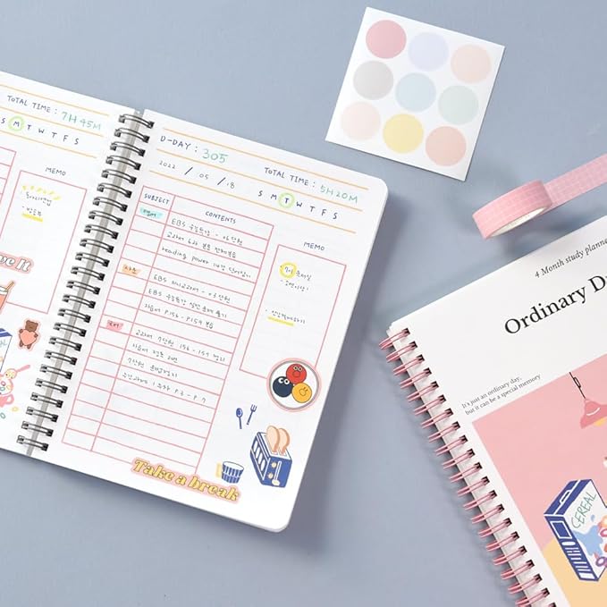Monolike Ordinary days 4 Month Study Planner, Lamp - Academic Planner, Weekly & Monthly Planner, Study plan
