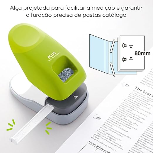 Plus Corporation Japan Sheets Staple Free Stapler Paper Schreibtischmodell Clinch 10 Pages, Blue (SL-112A-EU BL)
