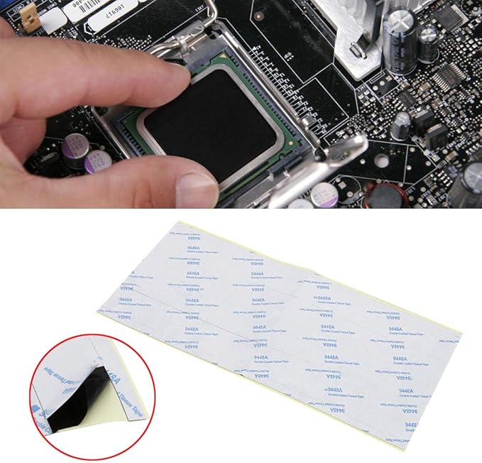 48Pcs Double-Sided Thermal Adhesive Tape for Heatsink 25mm X 25mm for Chipsets Video Card Memory Cooler