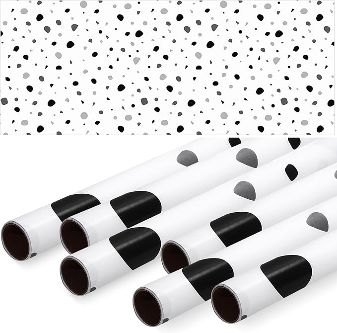 Skyygemm 6 Rolls Classroom Bulletin Board Paper Roll Polka Dot 4 x 12 ft Fade Resistant Colored Background Paper Bulk for Art Decor Drawing Craft(Rustic Color)