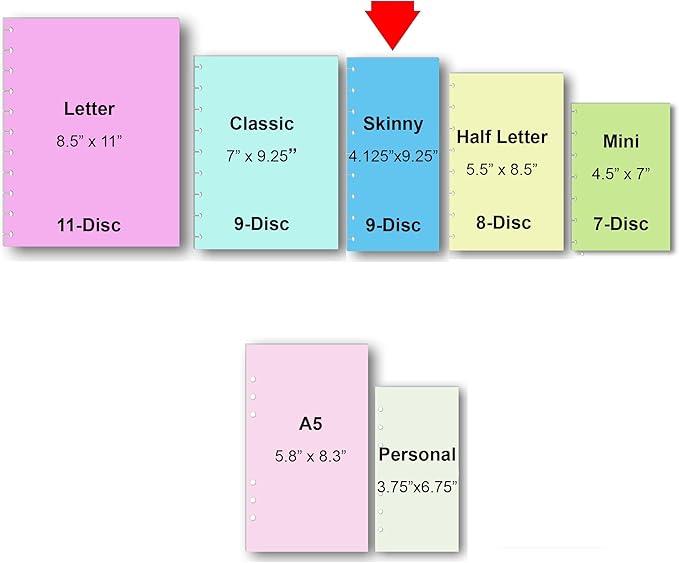 2026 Monthly Planner Calendar Refills for 7,8,9,11 Disc Mini, Classic, Skinny, Junior, Big size Discbound, Happy Planners, Loose-Leaf Inserts, 12 Month (9 Disc Skinny, Flowers)