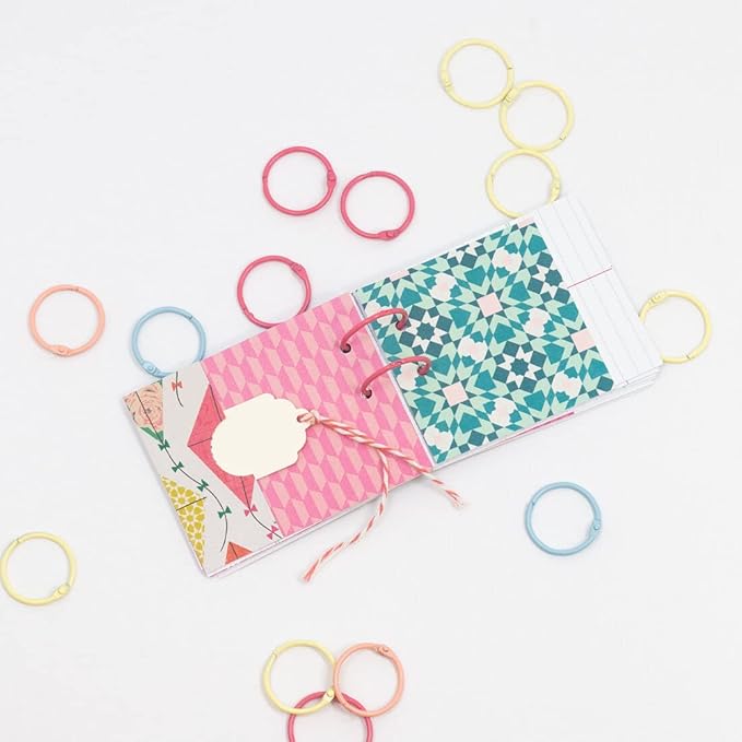 Craftelier - Set of 6 Metal Binding Rings for Scrapbooking, Card Making and Other Craft Projects | Rings for Photo Albums, Notebooks or Diaries | Size Ø 30 mm - Fuchsia Pink Colour