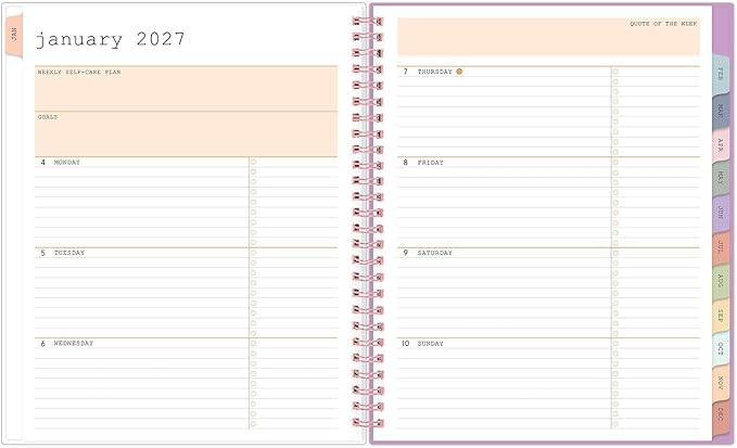 Blue Sky WAAV 2027 Weekly and Monthly Planner Calendar, January 2027 - December 2027, 7" x 9", Flexible Cover, Durable Twin Wire Binding, Laminated Tabs, Storage Pocket, Bailey