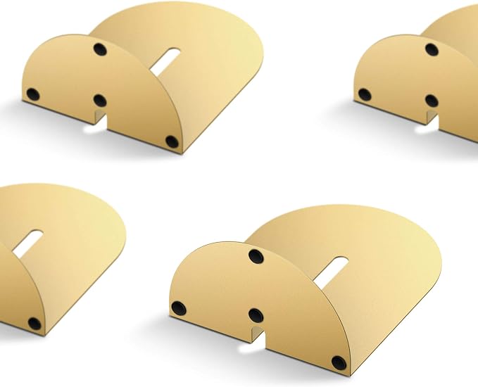 Runway Gold Bookends for Books,2 Pair Metal Book Holders for Office Shelves Adults & Kids Gift(Gold*2)