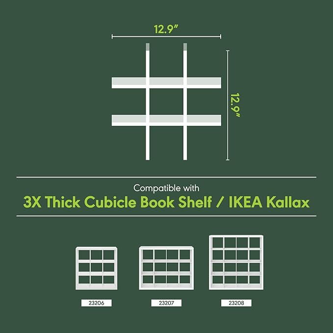 Furinno Cubicle Cube Insert, 9-Compartment Cube Organizer, Geometric Shelf Accessory, Fits into Furinno Triple Thick Cubes, IKEA Kallax, for Organizers and Storage, White