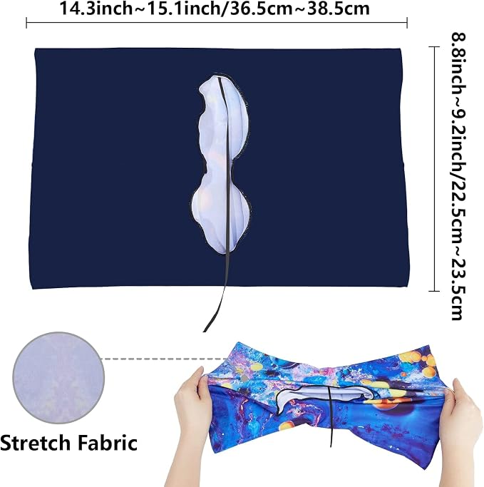 CRASPIRE Stretchable Book Cover Protector Galaxies Star Cloud Washable Reusable Jumbo Fabric Cloth Up to 9x11In Elastic Sleeve Stretchy Wrap for Hardcover Paperbacks Book Lover Gift Notebook Textbook