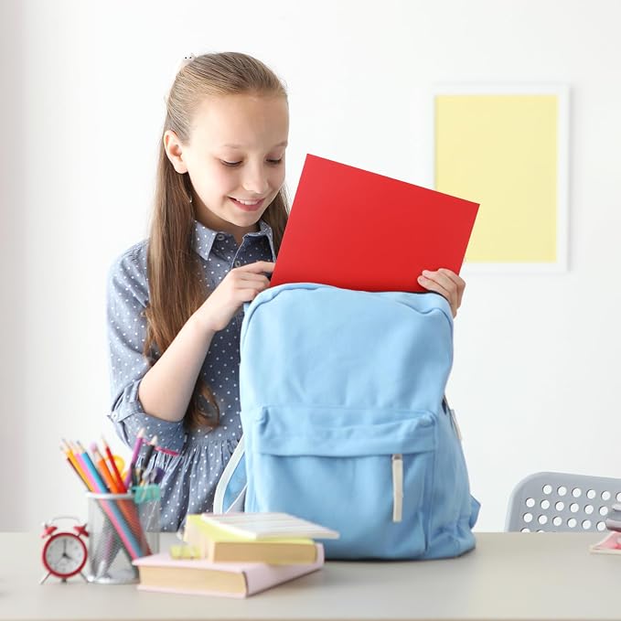 MotiMind 6 Pcs Ketchup Folders with Pockets 11.5 x 9.5 inches Cute Coated Paper 2 Pocket Folders for School Office Business Home