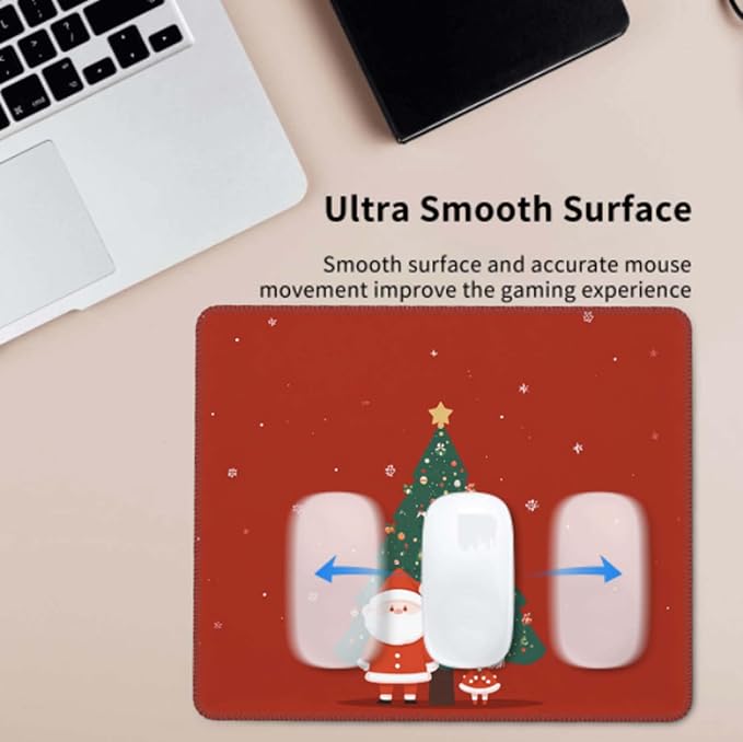 Voltique Mouse Pad Small Desk Mat, Christmas-Style Computer Mousepad with Stitched Edges Non-Slip, Keyboard Mouse Pad for Desktop Office Desk Accessories