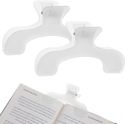 2Pcs Transparent Book Clip, Book Page Holder Opener Reading Teaching Aid Music Books Fixing Clips Page Marker Accessories for Teachers Office Home School Supplies
