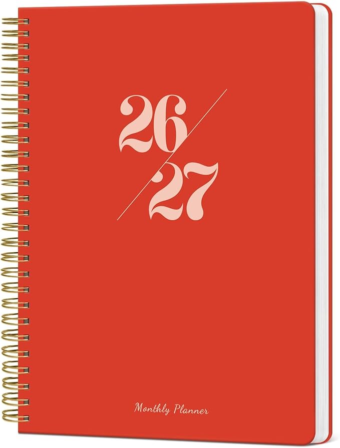 Monthly Planner 2026-2027, 18 Months Calendar Planner 2026-2027, Runs from July 2026 - December 2027, 7" x 10", Perfect for School Office Home Planning - Tomato Red