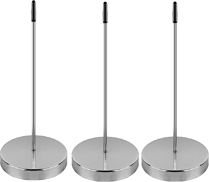 3 Pack Ticket Spike, Metal Bill Holder, Straight Rod Spike, Reliable Receipt Holder Spike for Organizing Tickets, Bills, and Notes in Restaurants, Offices, and Hotels (Silver)