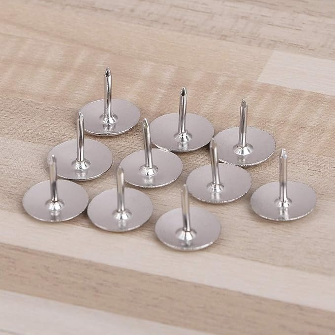 80 Pcs Flat Thumb Tacks Silver Thumb Nails Round for Head for Steel Point Push Pins for Photo Map Bulletin Board C Pins Push Pins Pin Thumb Tacks Cork Board Pin Tape, Adhesives and Fasteners
