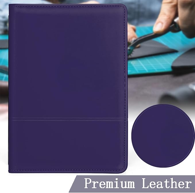 Padfolio Binder A5 Document Organizer with Refillable Lined Notepad, Junior Size Folder Portfolio for Men Women.Dark Purple