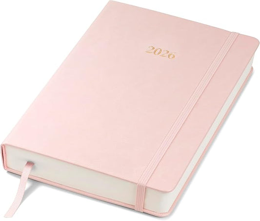 Wykeham's Executive 2026 Daily Journal Planner – US Public Holidays & Format – Customization Available (Rose, 8.5" x 5.5")