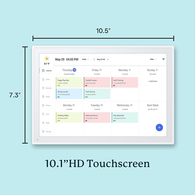 Digital Calendar, 10.1inch Smart WiFi Electronic Calendar&Chore Chart, IPS Touch Screen HD Display for Family Schedules, Share Moments Instantly from Anywhere