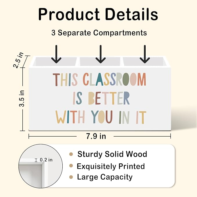 Boho Classroom Pen Pencil Holder for Desk, Boho Office Desk Accessories, Back to School Pen Holders Organizer for Students Boys Girls Teachers,This Classroom Is Better with You in It