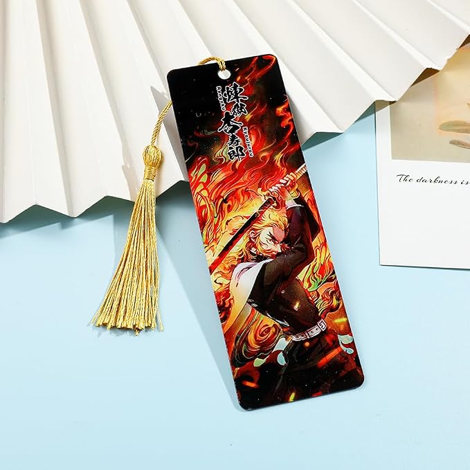 Anime Demon Kamado Acrylic Bookmark - Anime Tanjiron Zenitsu Giyuu Kyoujurou Figure Page Mark Reading Tool, Holiday Gifts for Reading Fans Book Lovers Bookworm (Style D)
