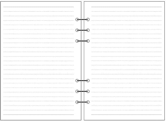 Harphia A5 Lined Paper Refill - 45 Sheets/90 Pages for Filofax, Personal Journals, 6 Ring Binder/Planner