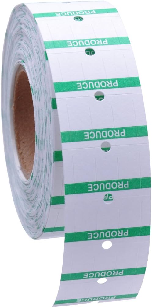 White with Green Stripe "Produce" Labels to fit Towa® GS Series/Halmark/Century Price Guns 16 Pack (Free Ink roll Included)