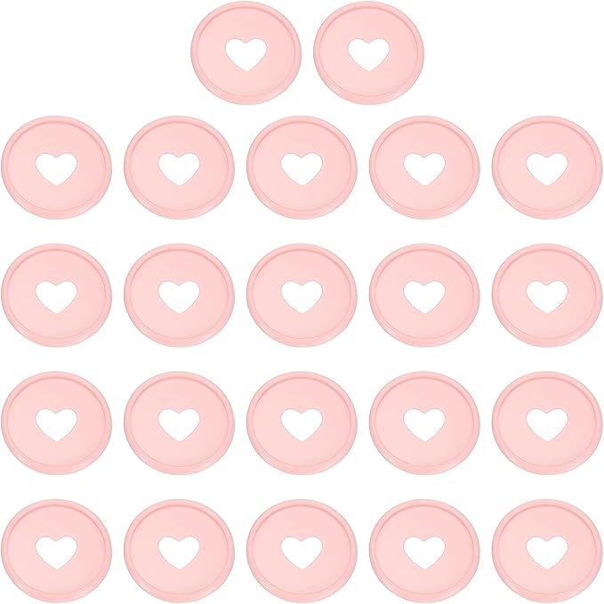 PATIKIL 35mm 1-1/2" Light Pink Plastic Round Book Binding Discs, 22 Pcs Discbound Expansion Discs Plating Round Binder Rings for DIY Notebook Planner