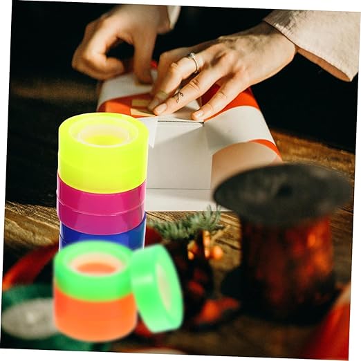 24rolls Adhesive Tape Sticky Tape for DIY Crafting and Office Use High Viscosity Excellent Holding Power for Wrapping and Sealing