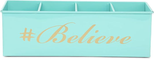 DUDKI Home Present Desk Organiser 4 compartments Decorative Pen Pencil holder/Vanity Kit/Travel Box/Makeup Box/Cosmetic Box/Storage Box/knife Holder/Spoon Holder-Gift Office Desk Décor