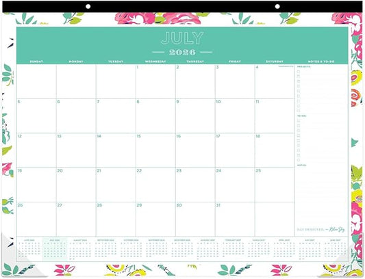 2026-2027 Blue Sky Floral 17" x 22" Academic Monthly Wall Calendar, Peyton White (107938-A27)