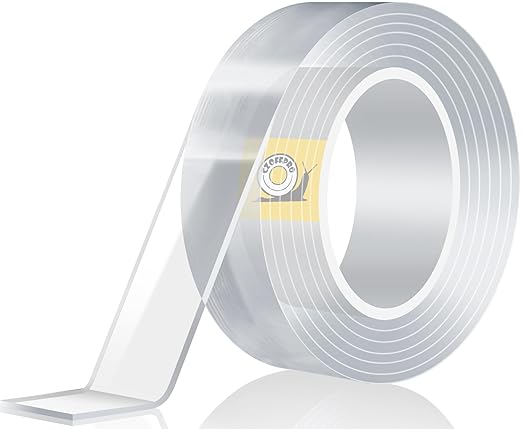 Double Sided Tape Heavy Duty - Clear Mounting Adhesive Two Tape, Transparent Strong Removable Stick Wall Strips Picture Carpet - Arts & Crafts Tape