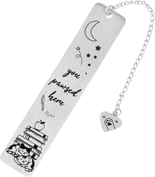 Cat Bookmark for Women Men, Cute Metal Sleeping Cat Book Mark Bookmark Reading Accessories for Friends Readers Club Book Lover Gift