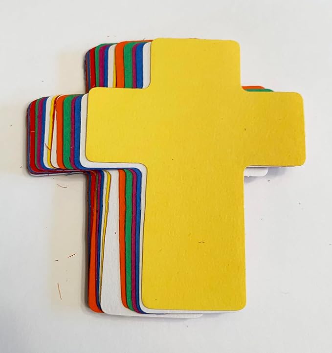 SHAPES ETC. 31 Pcs Cross Assorted Color Creative Cut-Outs 5.5in Sunday School VBS Decoration Kids Nativity Religious Christmas Crafts Faithful Christian Easter Bulletin Board Décor USA Made