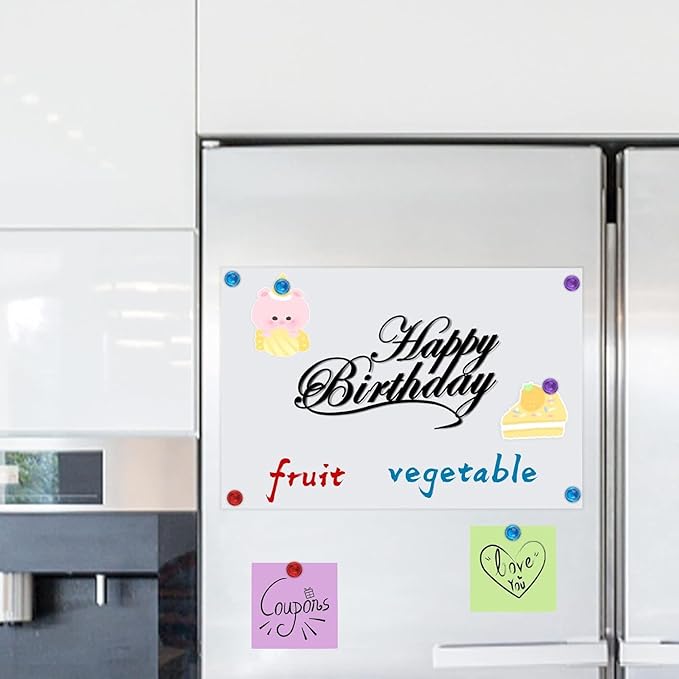 Magnetic Dry Erase Whiteboard Paper 18" x 39", Babenoun Fridge White Board on Wall for Organizer and Planner, Kitchen Refrigerator Shopping List with Marker