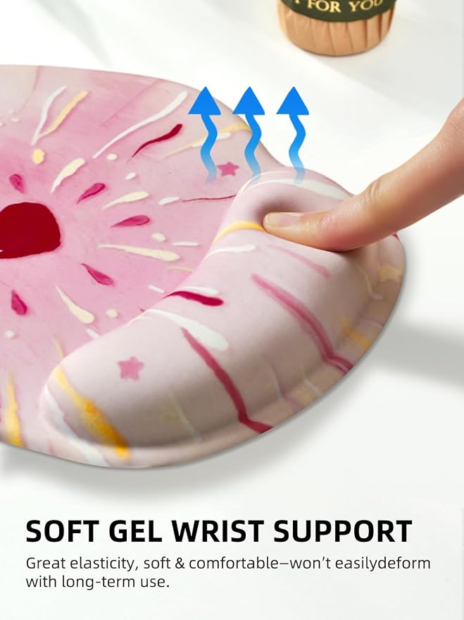 Lily Floral Mouse Pad Wrist Support Wrist Rest, Flower Ergonomic Mouse Pad with Non-Slip Base for Office Gaming Working Computers,Desk Accessories Pain Relief Mouse Mat, Heart