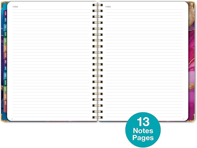 HARDCOVER Academic Year 2026-2027 Planner: 14 Months (May 2026 Through June 2027) 8.5"x 11" Daily Weekly Monthly Planner Yearly Agenda. Bookmark, Pocket Folder and Sticky Note Set (Pink Purple Marble)