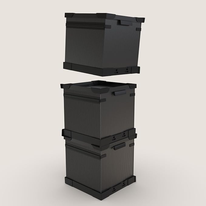 HumminGuru FlexiCube Vinyl Record Storage Box – Stackable Organizer for 12” Records, Holds 70 LPs | Modular Vinyl Shelf & Collapsible Storage Crate. Durable & Portable Space-Saving Design (1 Cube)