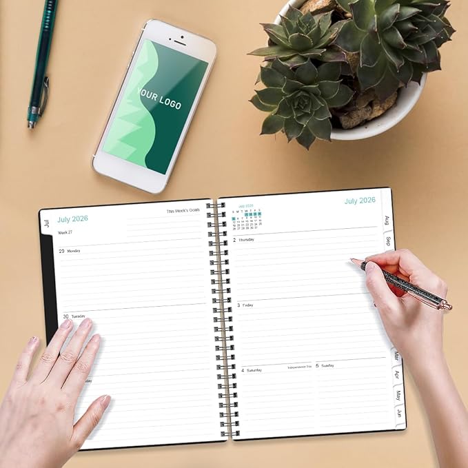 2026-2027 Appointment Book & Planner - Hourly Planner from July 2026 - June 2026, Weekly Appointment Book 2026-2027 with 30-Minute Interval, 6.4" x 8.5", Black