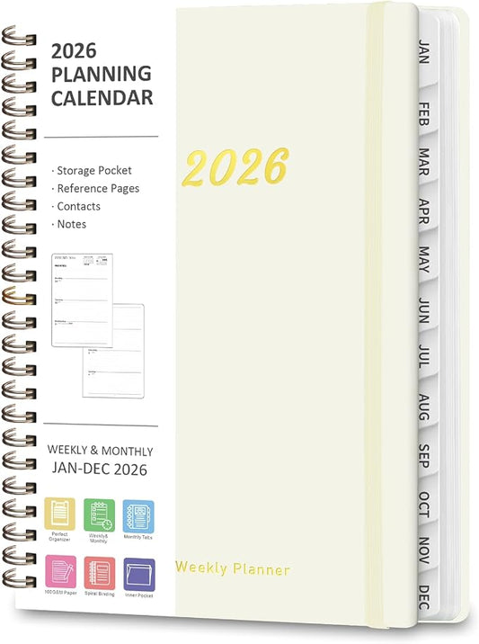 2026 Planner, Weekly and Monthly Calendar Planner Agenda, Jan 2026 - Dec 2026, Planning Academic Book, Office Desk Accessories and School Supplies - A5 (6.3'' x 8.5'')