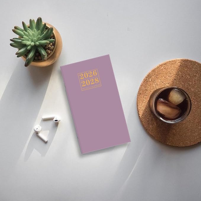 2026-2027 Pocket Calendar for Purse – Mini Monthly Planner from July 2026 to June 2028, 2 Year Monthly Calendar for Organizing & Planning, 3.5" x 6.5", Purple