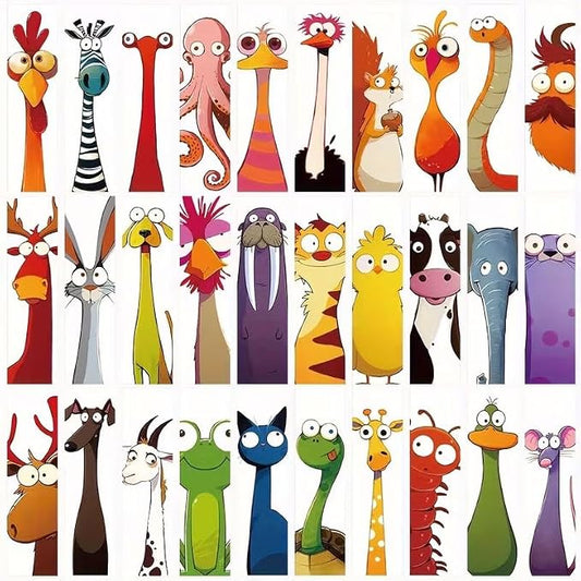 Bookmarks for Kids 30Pcs Funny Animal Bookmarks,Unique Gifts for Readers on Special Occasions Such as Christmas,Including Book Marks for Reading Kids.