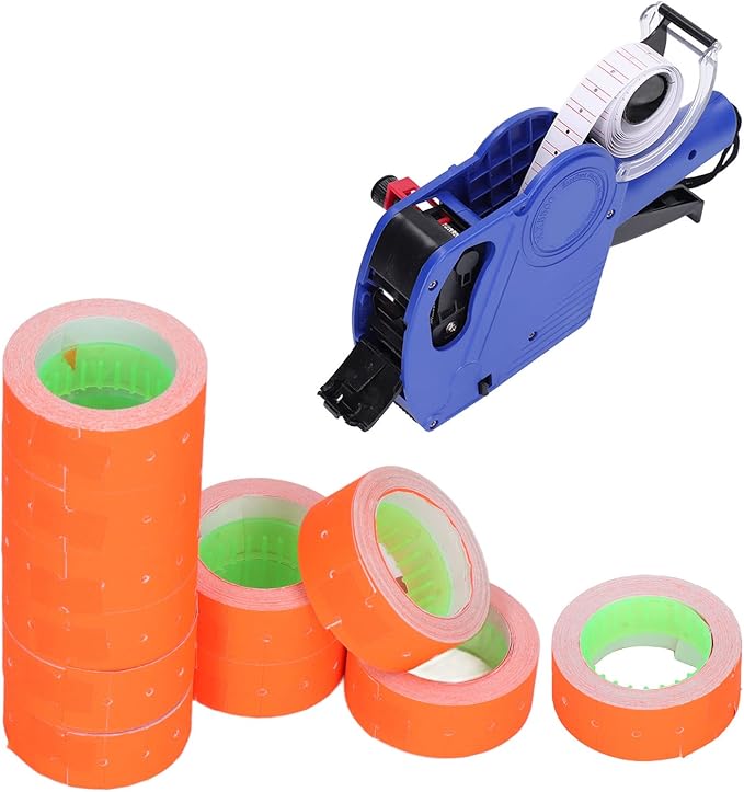 Pricing Labels Roll, 15000pcs 21x12mm Adhesive Price Tags with Red Line for Price Gun Labelers Compatible with MX5500 M5500 AK813 HG979 (Fluorescent Green) (Fluorescent Yellow) (Orange) (Red)
