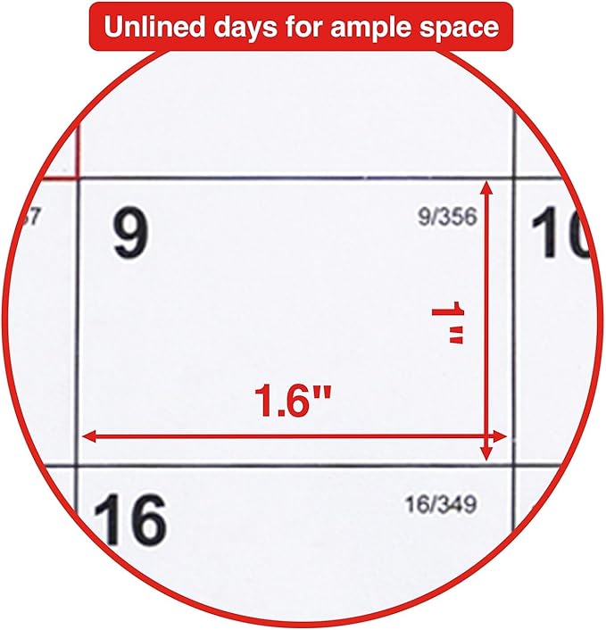 2026 Staples 11" x 8" Monthly Calendar, White/Red/Gray