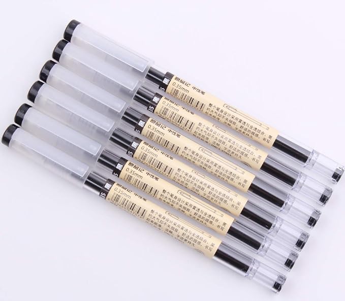 0.35mm Gel Ink pen Black Ink Extra-fine Gel Ink Pens Ballpoint pen Office School Stationery Supply Pack of 12 Pcs