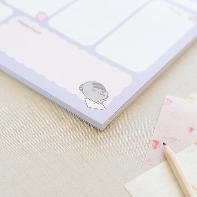 To Do List Notepad Pusheen Calendar A4 | Daily, Weekly Planner | ADHD Planner Pad | 54 Tear-Off Sheets 90 gsm | Pusheen Stationery | Improve Productivity | Task Planner