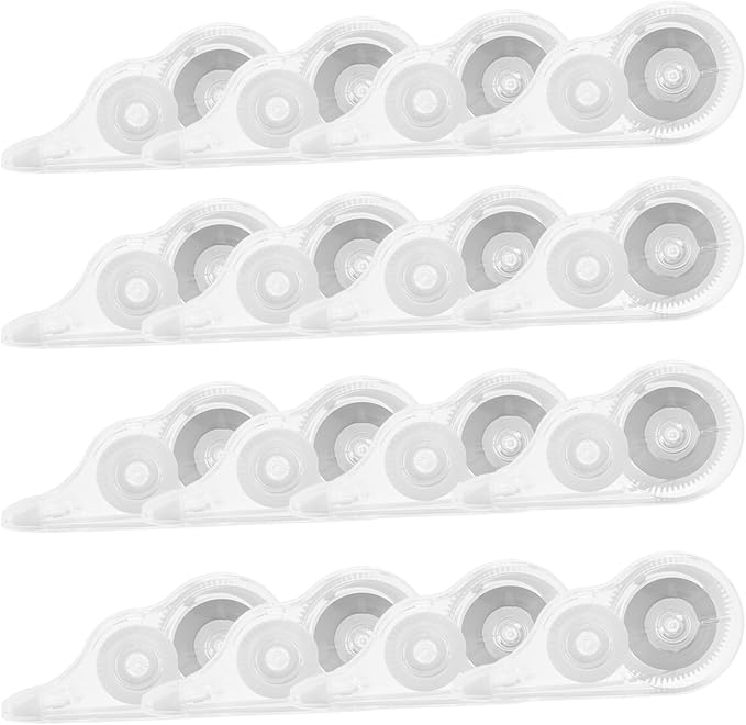 16 Pcs 39.4 Ft Clear Correction Tape, White Wrong Out Tape Roller Bulk for Noting, Teacher Supplies, School, Office