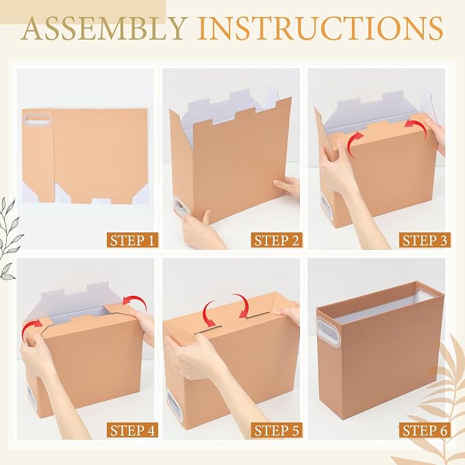 PerKoop 6 Pcs Morandi Color Hanging File Organizer Collapsible Cardboard File Box with Handle and Labels Pastel Hanging Folder Organizer Letter Size for Student Teacher Office Classroom (6 Colors)