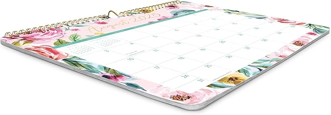 Orange Circle Studio Deluxe Wall Calendar 2025-26, Bella Flora, Large Monthly Planner with Hanging Hook for Home Office, Classroom or School Use, Family Calendar, Aesthetic Hanging Organizer
