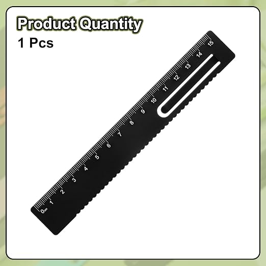 HARFINGTON Straight Ruler 15cm Metric Metal Aluminum Alloy Measuring Bookmark Clip Ruler Scale Tool for Measure Study Reading Classroom Office, Black
