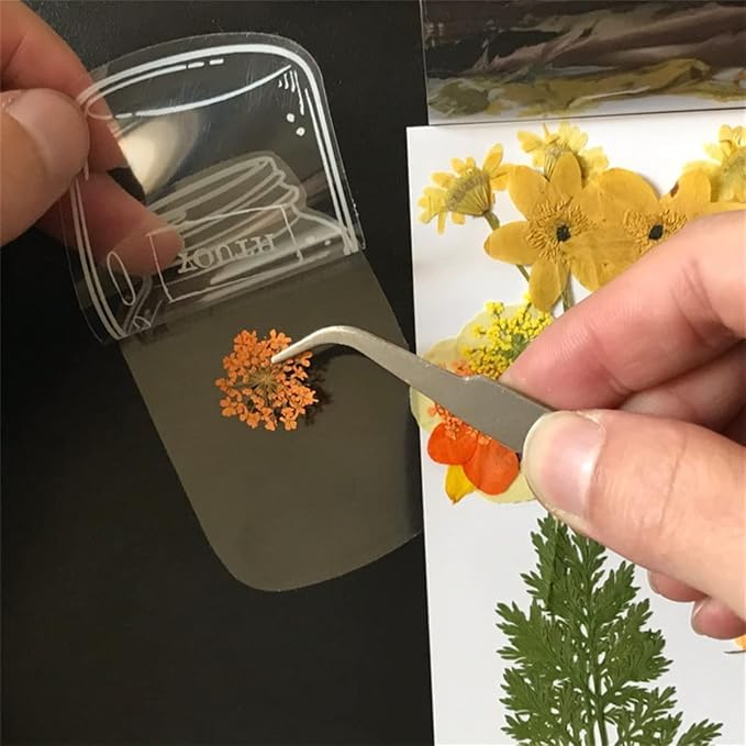 40PC Large Size Bookmark, Flower Page Clips Bookmarks, Children Gifts Handmade DIY Transparent Beautiful Flower Page, Glass Bottle Wishing Bottle Stickerr