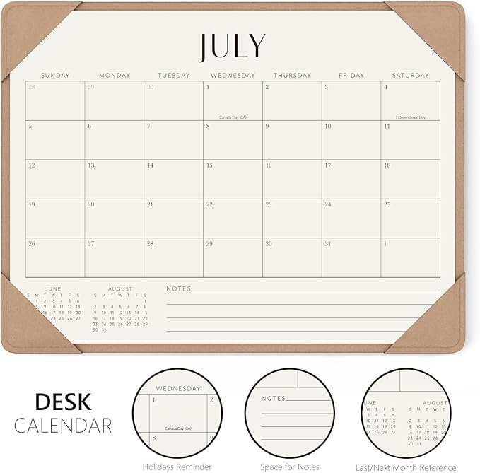 Jotsome Desk Calendar 2026-2027 with Desktop Mat, Desk Pad Calendar From Now to June 2027 14x10.5 inch, Desk Blotter Calendar for Home Office and School, Easy Planning, Gift for the Holidays, Apricot